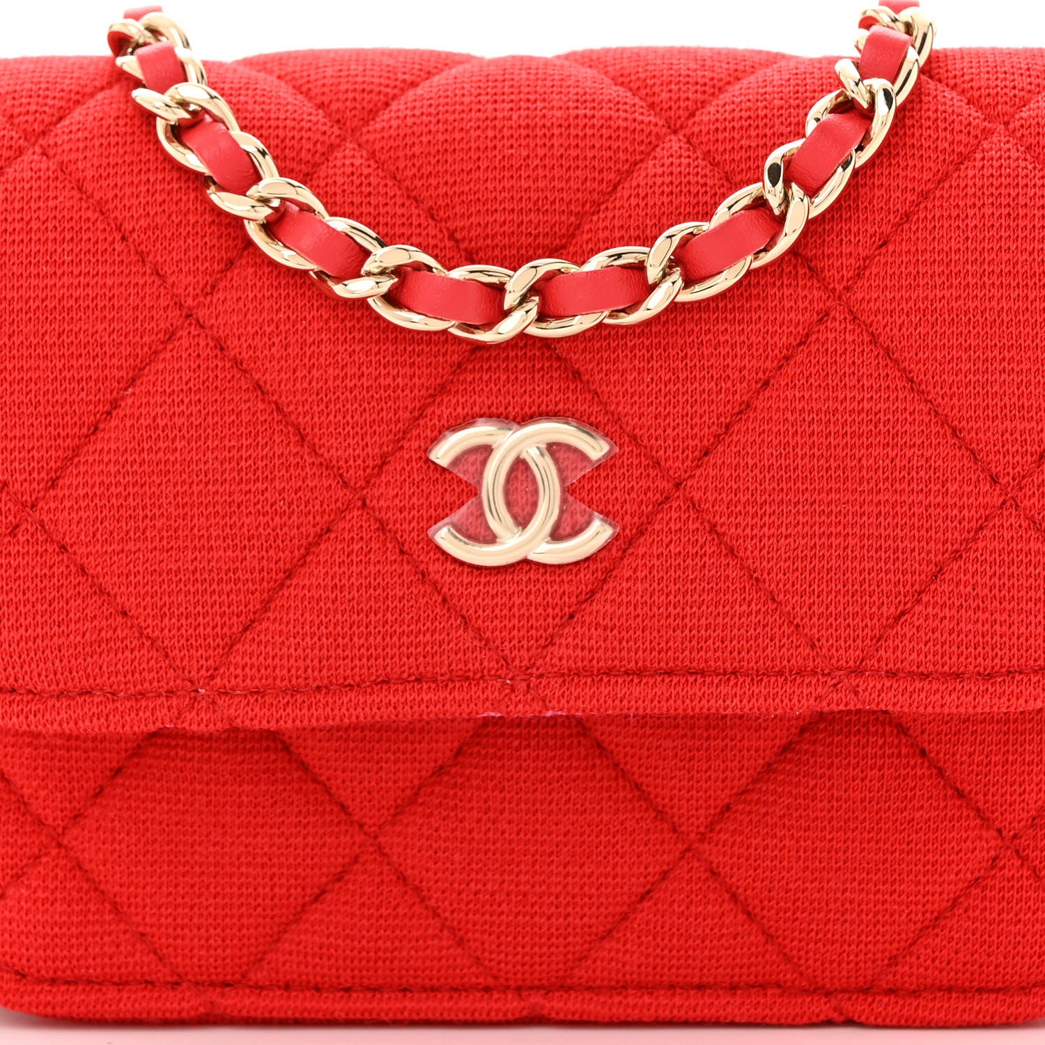 Chanel Jersey Quilted Micro Mini Flap Red 8 of 11