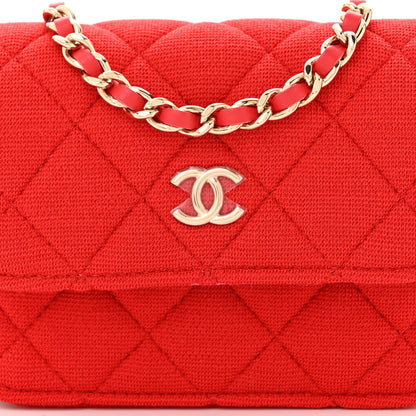 Chanel Jersey Quilted Micro Mini Flap Red 8 of 11