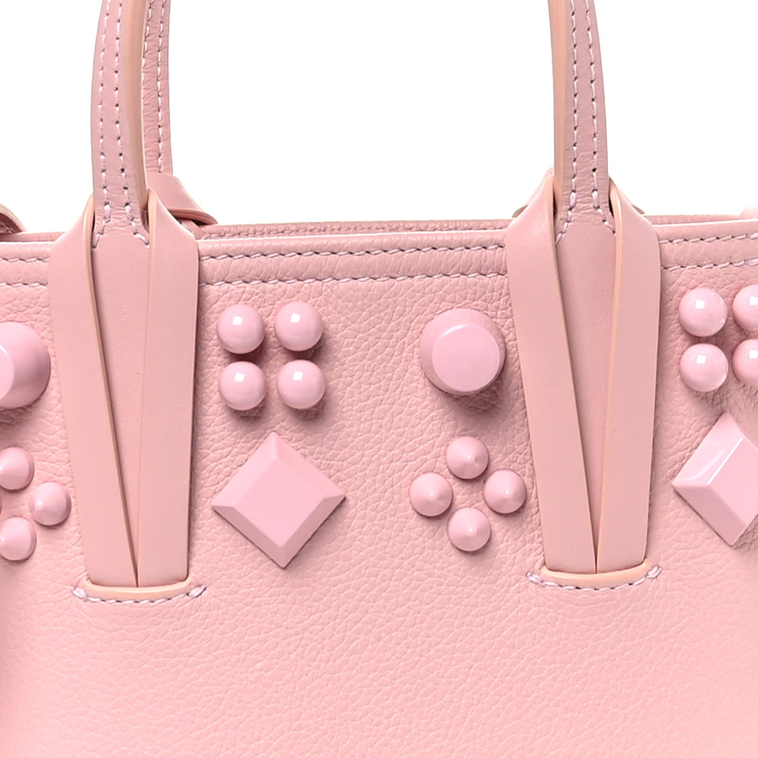 Christian Louboutin Calfskin Empire Spike Studded Mini North South Cabata Tote Rosy 8 of 10