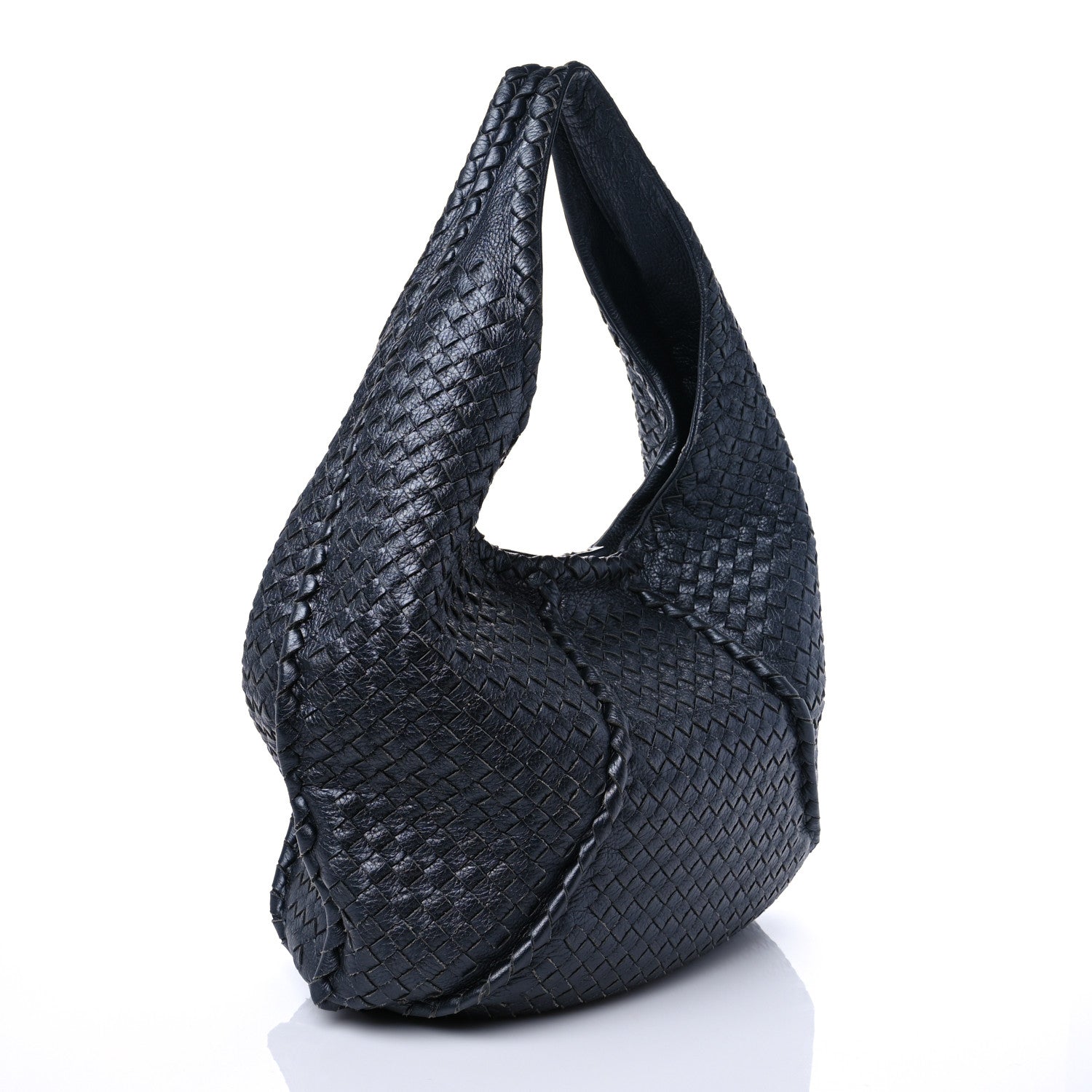 Bottega Veneta Cervo Intrecciato Large Simple Hobo Gunmetal 2 of 4