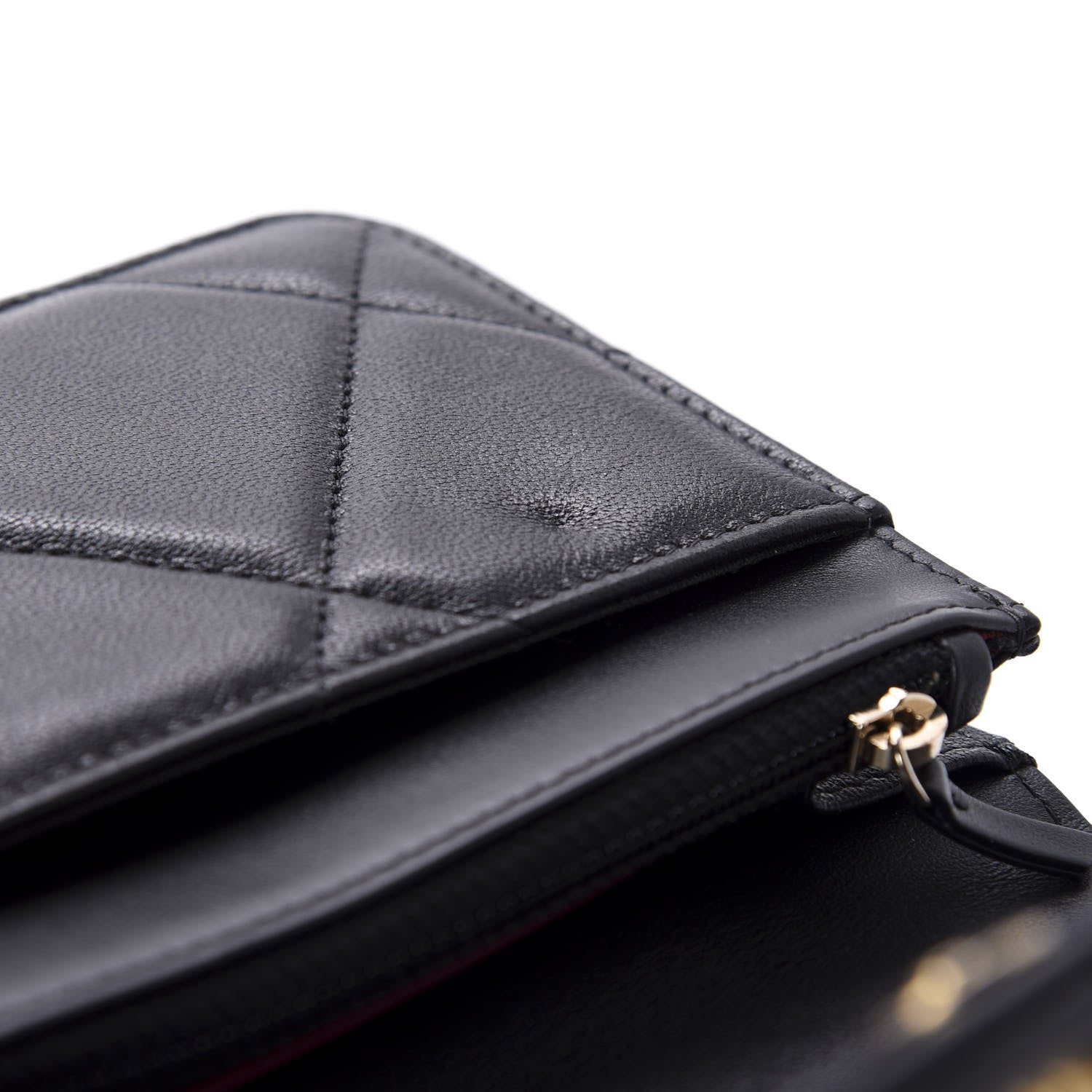 Chanel Goatskin Quilted 19 Wallet On Chain WOC Black 11 of 12