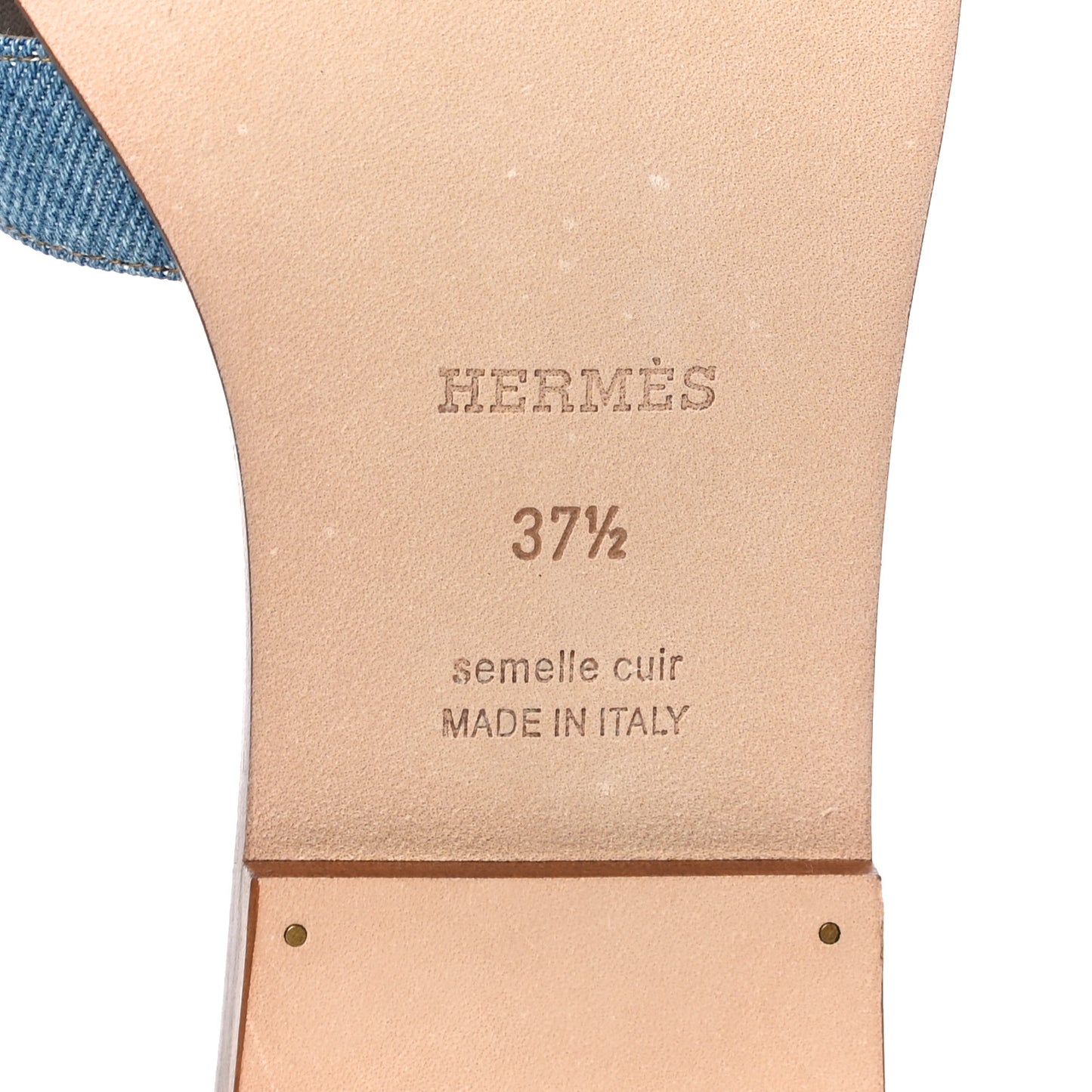 Denim Canvas Oran Sandals 37.5 Bleu Clair
