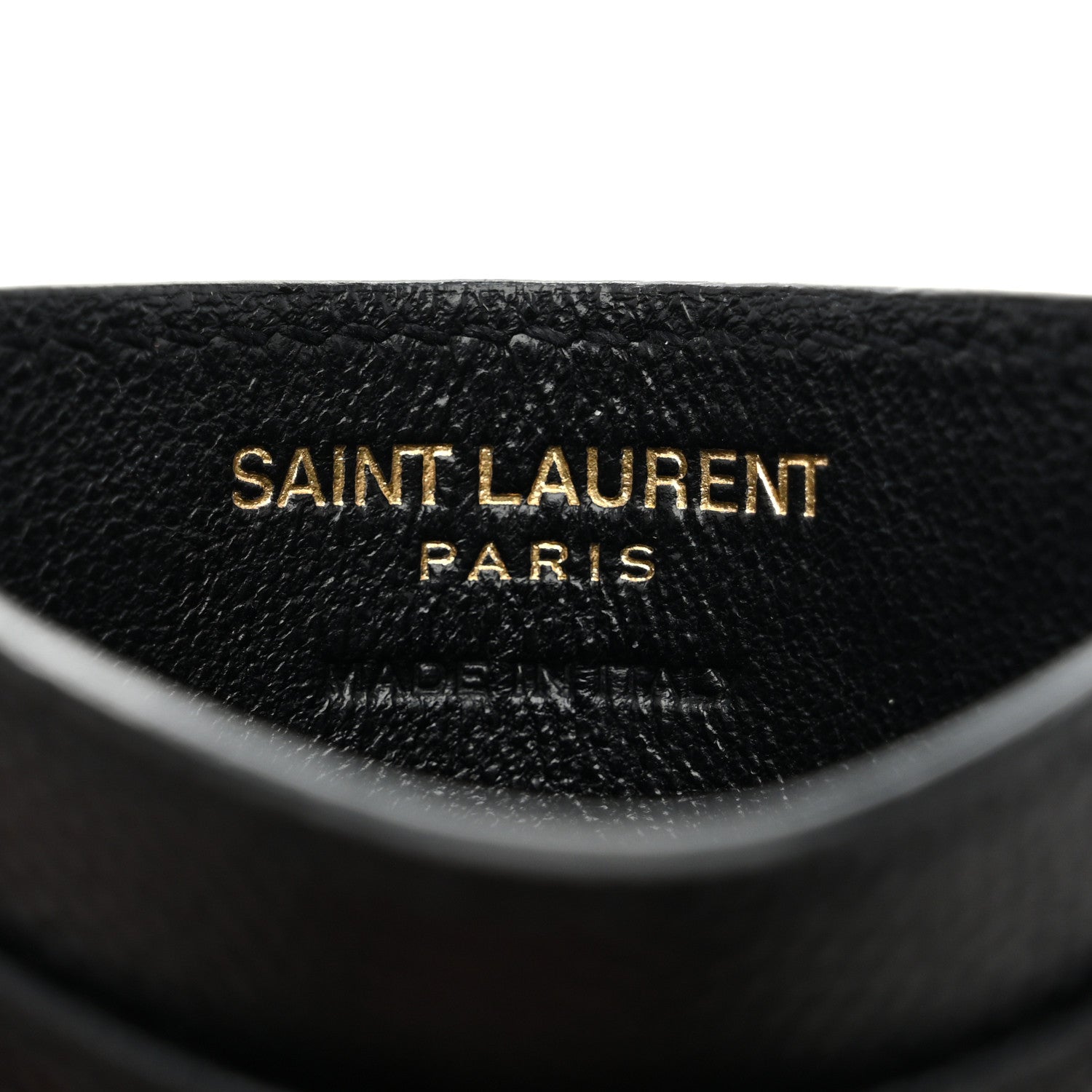 Saint Laurent Grain De Poudre Matelasse Chevron Monogram Credit Card Case Black 6 of 8