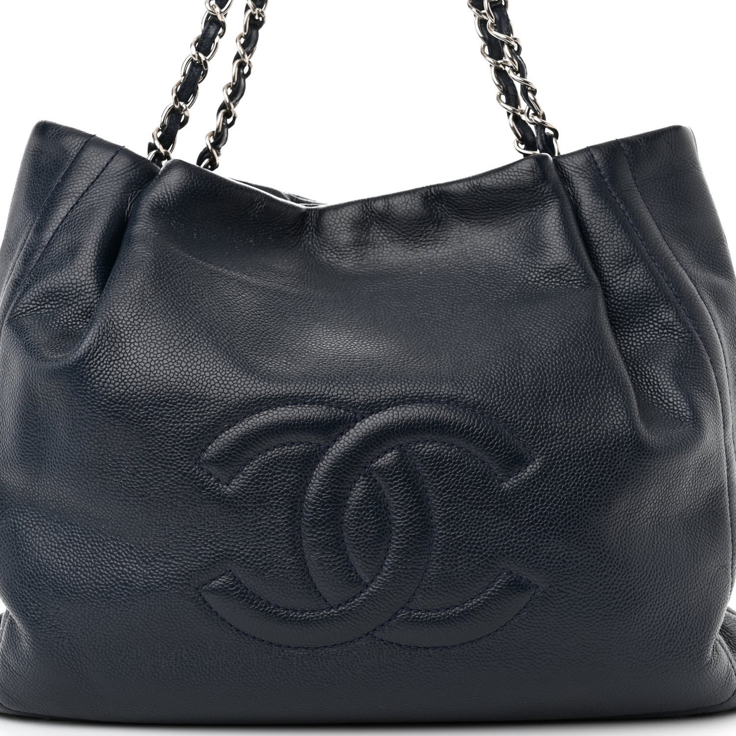 Caviar CC Timeless Shopping Tote Navy
