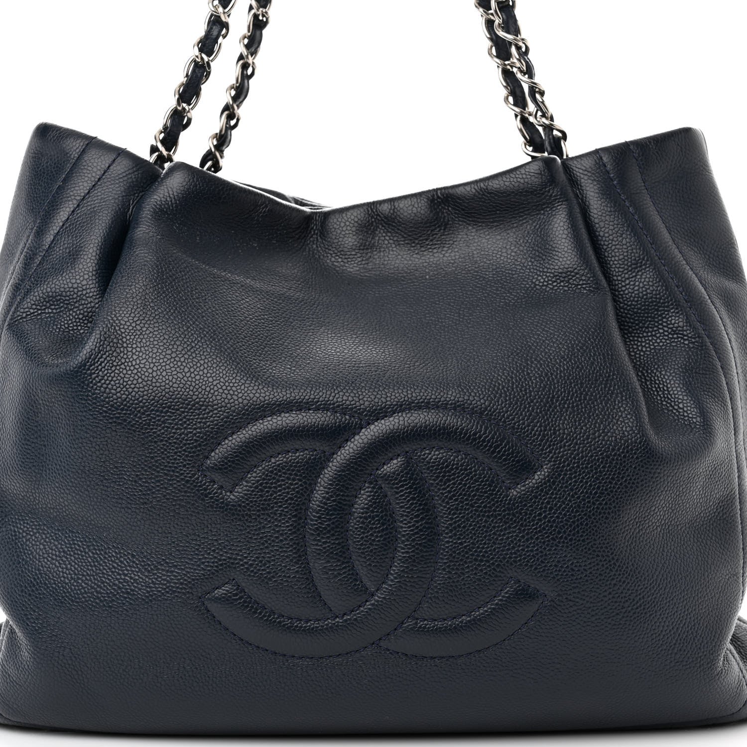 Chanel Caviar CC Timeless Shopping Tote Navy 8 of 15