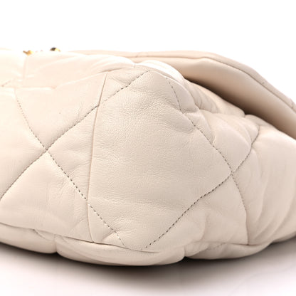 Chanel Lambskin Quilted Maxi Chanel 19 Flap Ivory 9 of 9