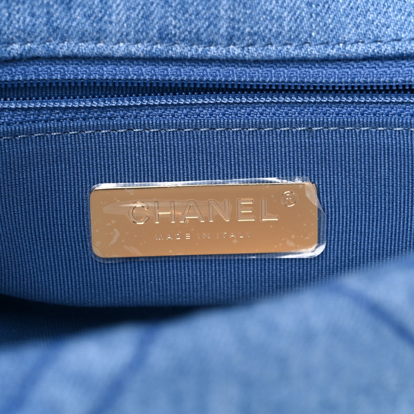 Denim Quilted Medium Chanel 19 Flap Blue
