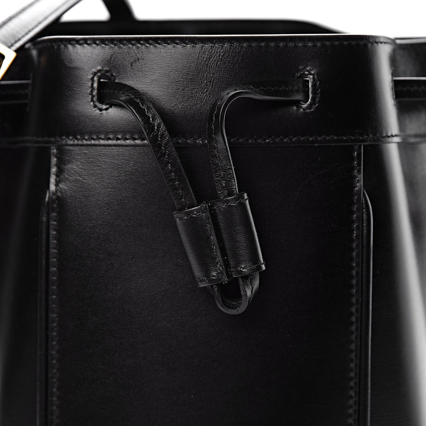 Smooth Calfskin Medium Talitha Bucket Bag Black
