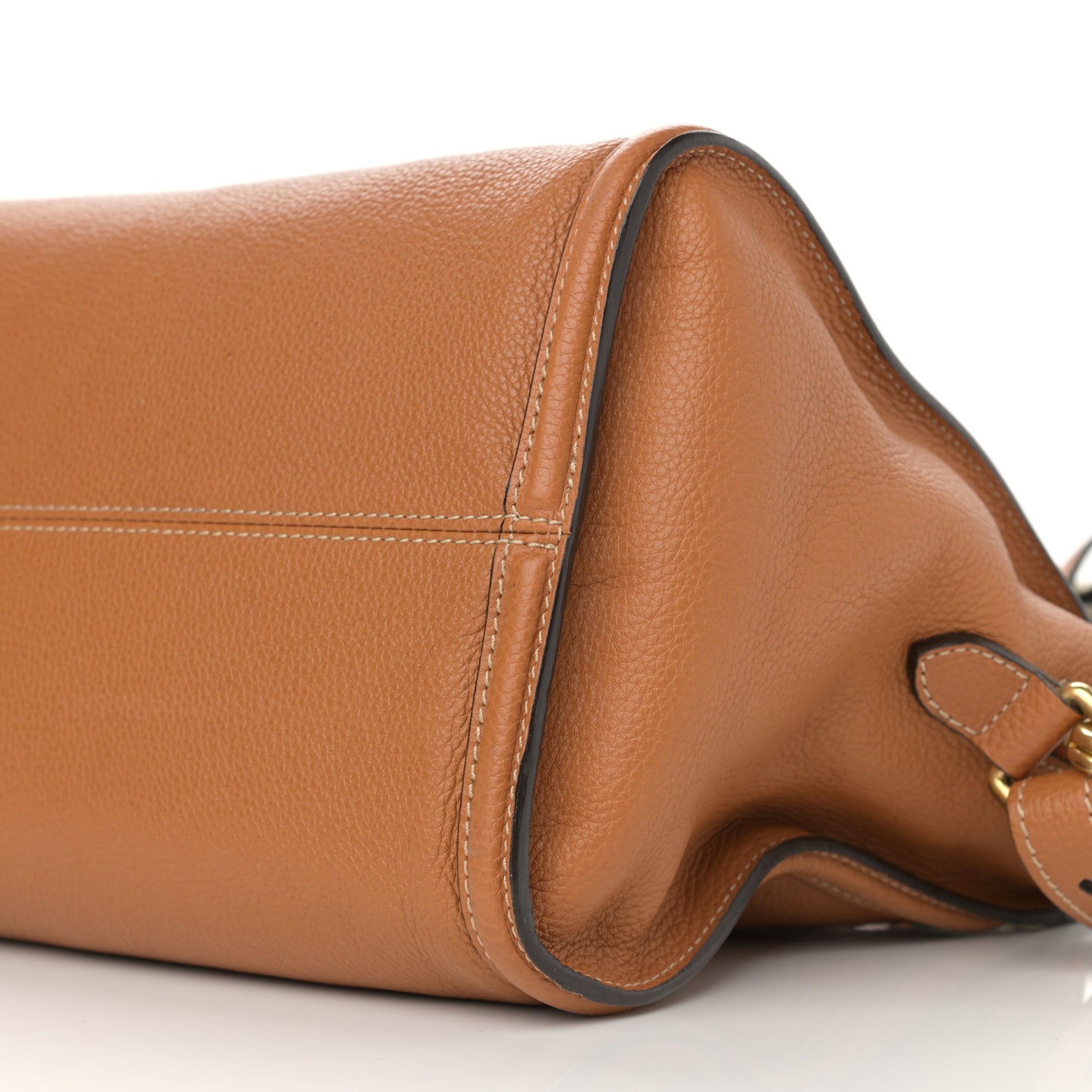 Pebbled Calfskin Small Skull Padlock Zip Around Tote Camel