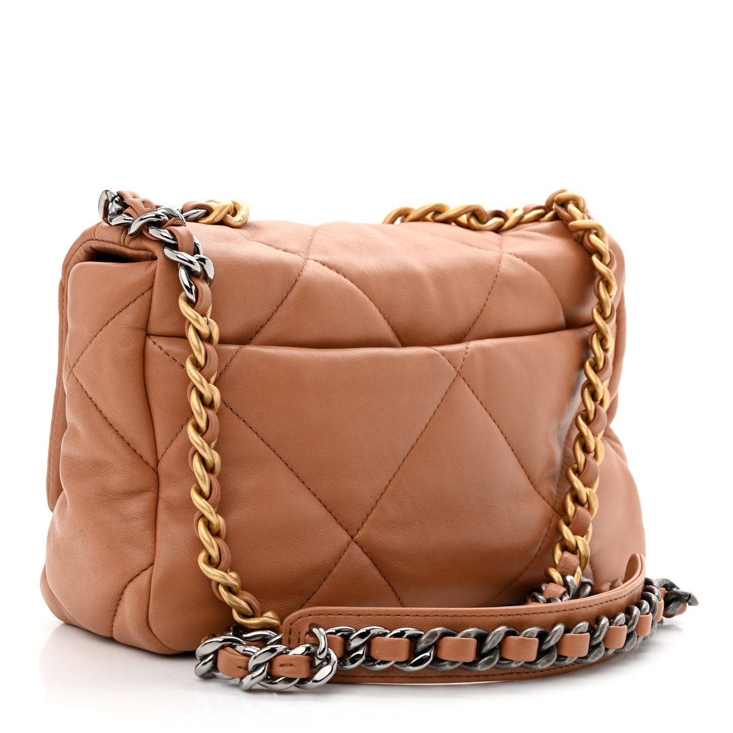 Lambskin Quilted Medium Chanel 19 Flap Brown