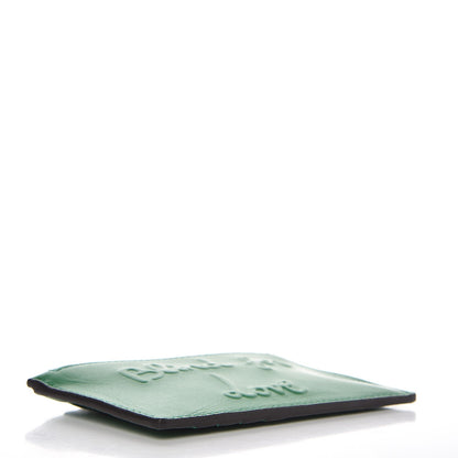 Gucci Calfskin Blind For Love Embossed Coin Case Card Holder Green 4 of 8