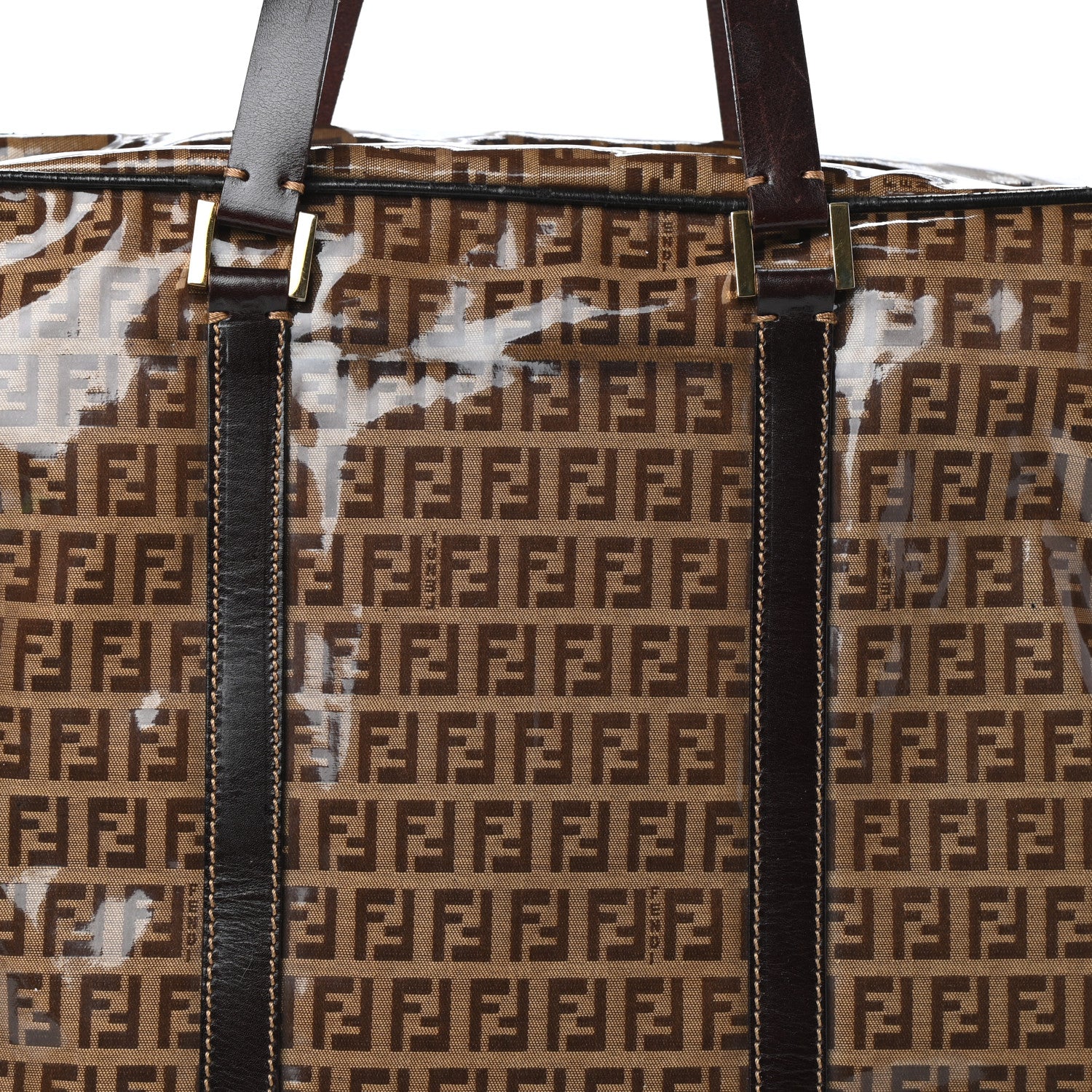 Fendi Vinyl Zucchino Tote Tobacco 7 of 9