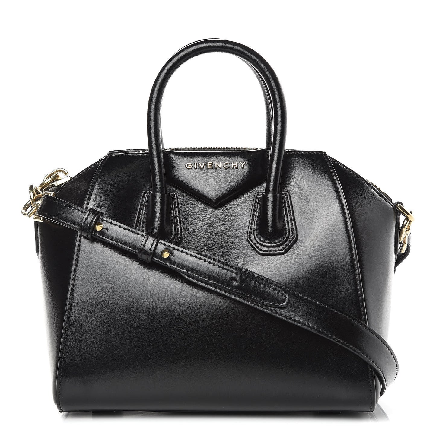Shiny Lord Calfskin Mini Antigona Black