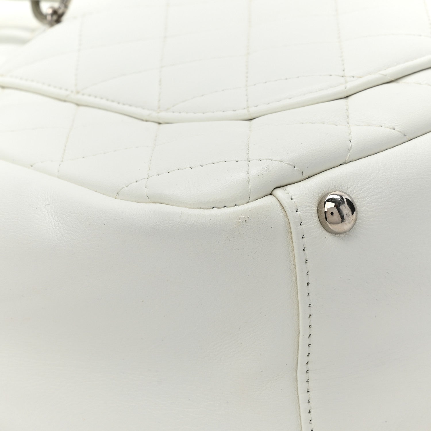 Chanel Calfskin Quilted Large Cambon Flap White Black 11 of 14