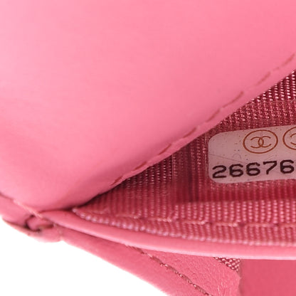 Chanel Lambskin Quilted Medium Boy Flap Wallet Pink 8 of 8