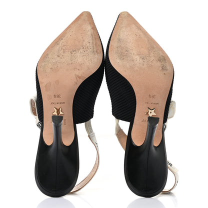 Christian Dior Technical Canvas Ribbon J'Adior Slingback 100mm Pumps 36.5 Black 5 of 9