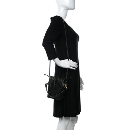 Fendi Canvas Vitello King F is Fendi FF Embroidered Mini Mon Tresor Bucket Bag Black 2 of 10