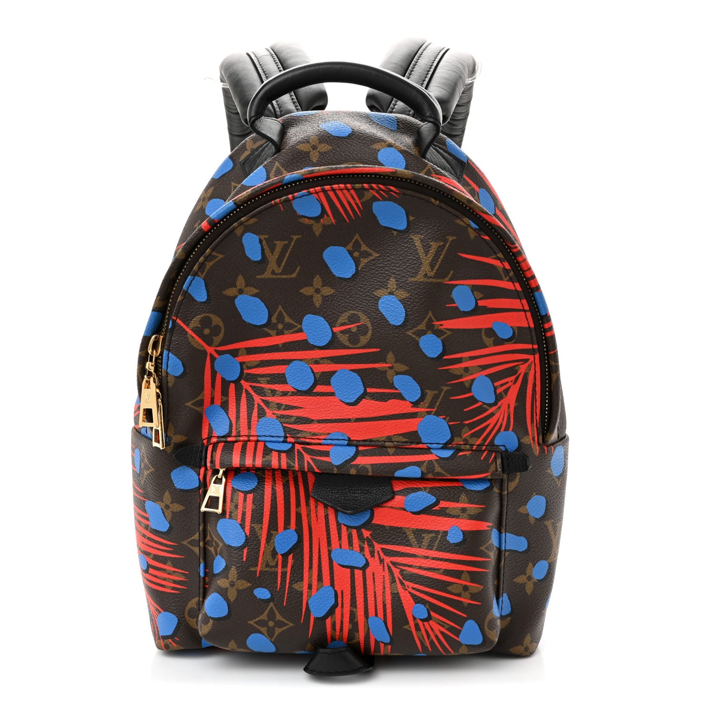 Monogram Jungle Dots Palm Springs Backpack PM Coquelicot Denim