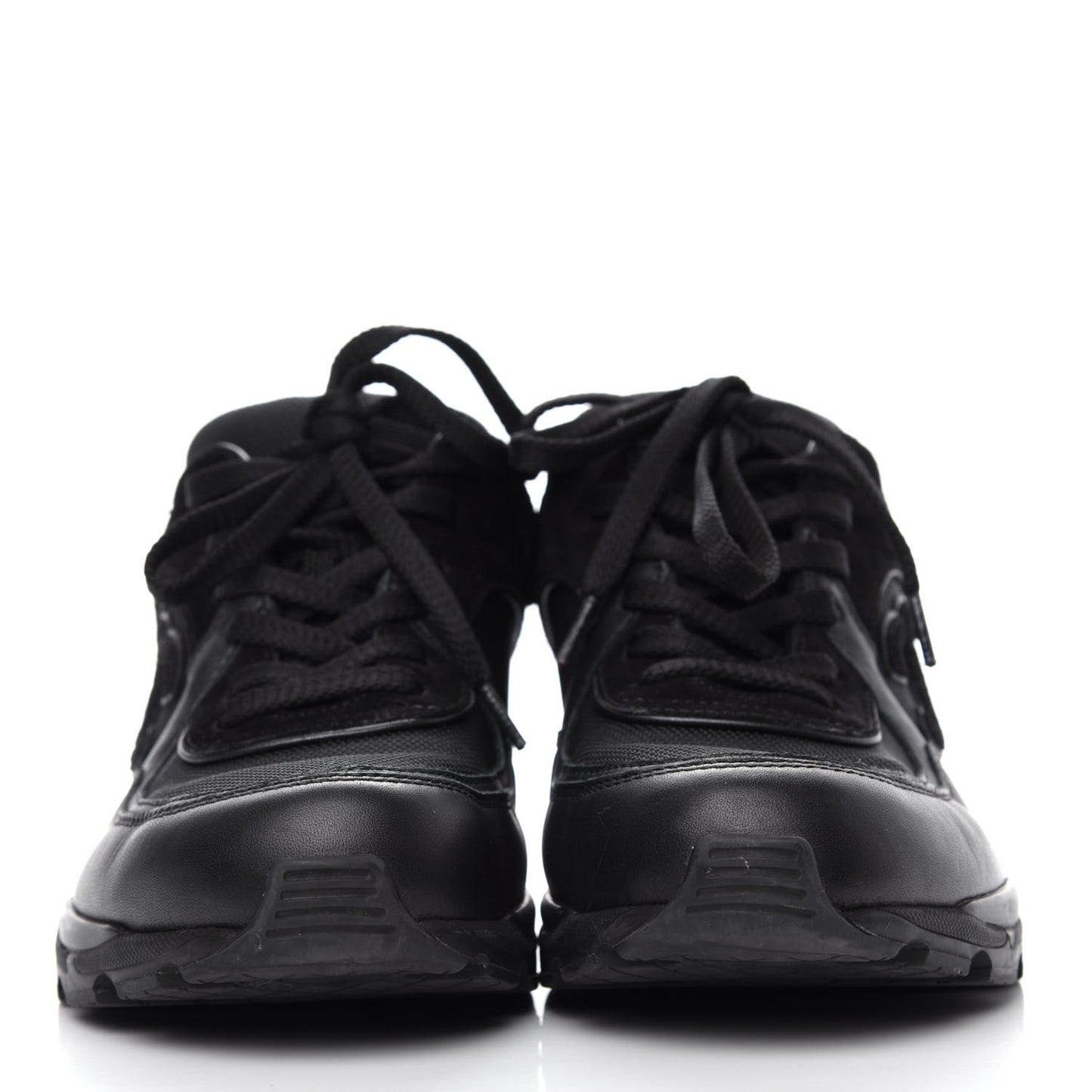 Suede Velvet Lambskin CC Sneakers 37 Black