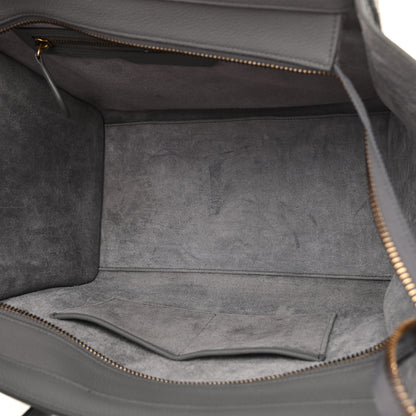 Celine Drummed Calfskin Mini Luggage Kohl 5 of 13