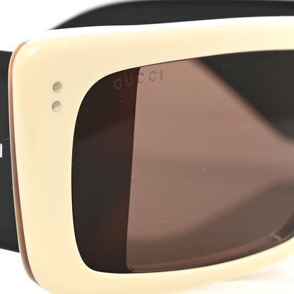 Gucci Acetate Rectangular Flap GG0543S Sunglasses White Black 7 of 8