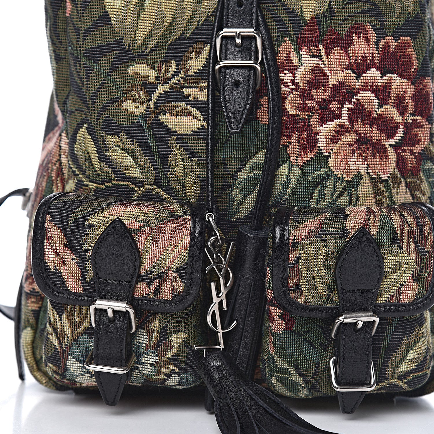 Saint Laurent Canvas Floral Print Festival Backpack Black 12 of 12