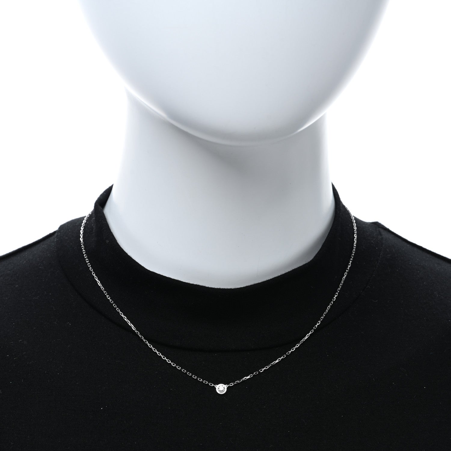 Cartier 18K White Gold Diamond SM D'Amour Pendant Necklace 3 of 5