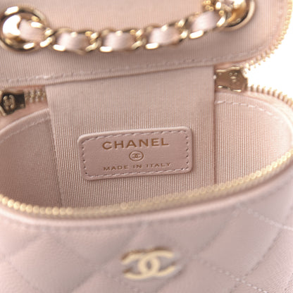 Chanel Caviar Quilted Small Vertical Coco Beauty Vanity Case With Chain Light Pink 7 of 11