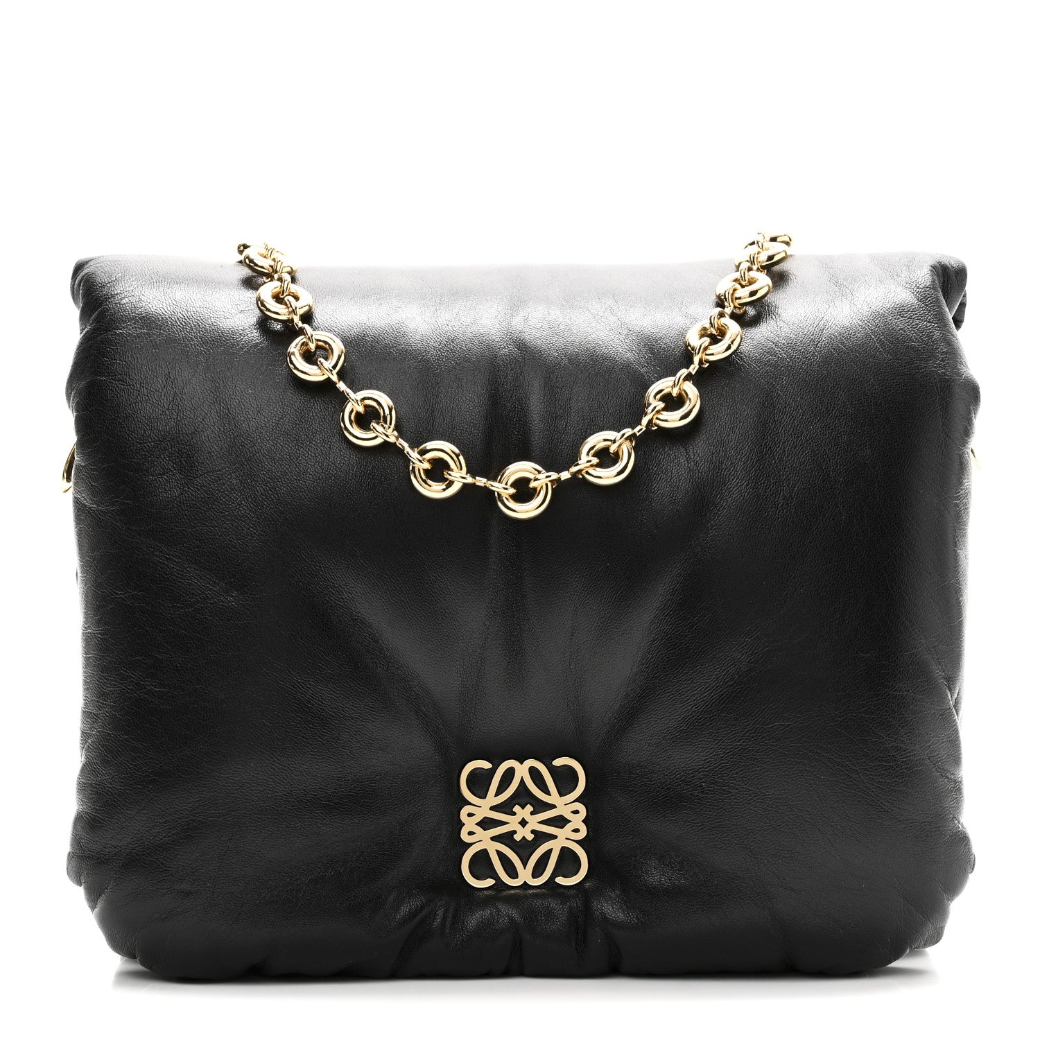 Loewe Lambskin Small Goya Puffer Bag Black 1 of 9
