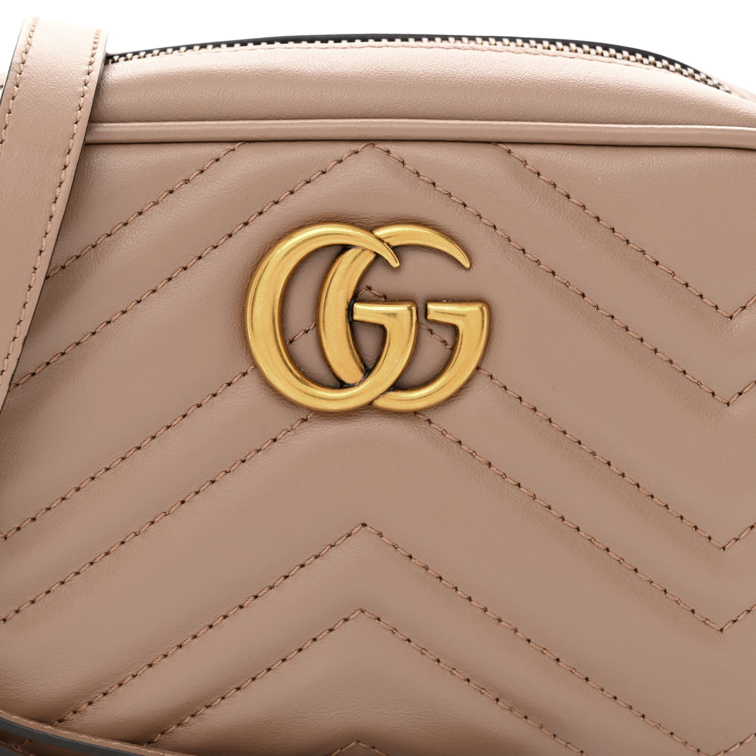 Gucci Calfskin Matelasse Mini GG Marmont Chain Shoulder Bag Porcelain Rose 8 of 10