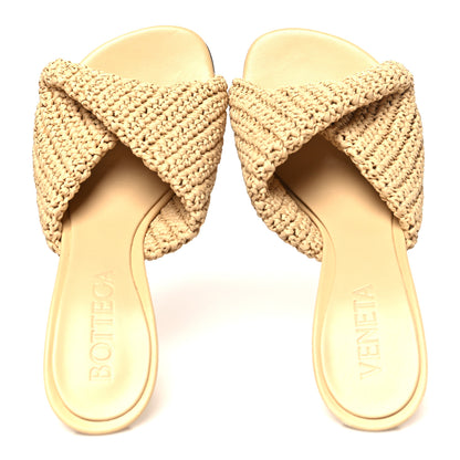 Bottega Veneta Raffia Blink Mule Sandals 39.5 Natural 2 of 8