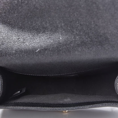 Chanel Iridescent Caviar Chevron Quilted Small Boy Flap Black 4 of 10