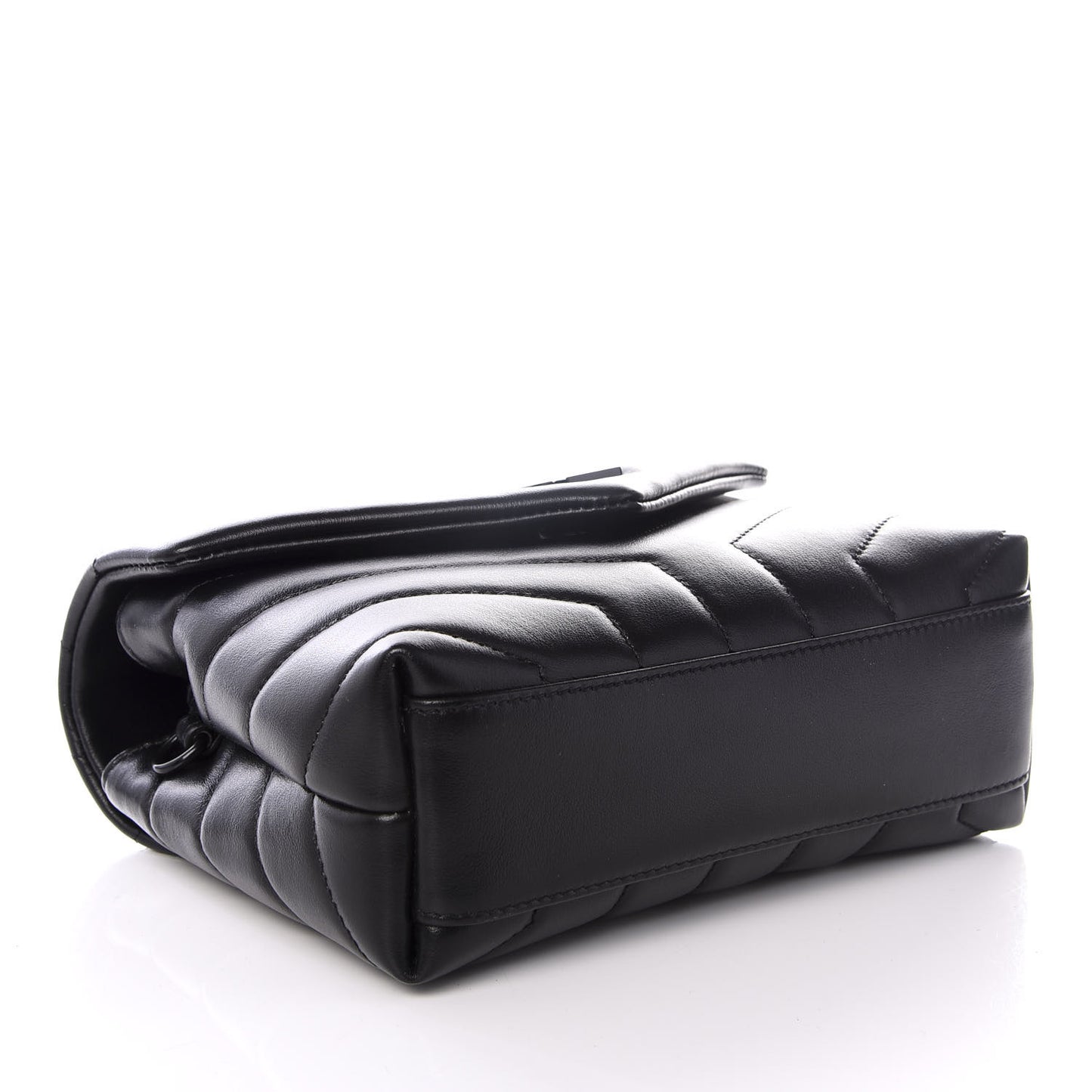 Calfskin Y Quilted Monogram Toy Loulou Crossbody Bag Black