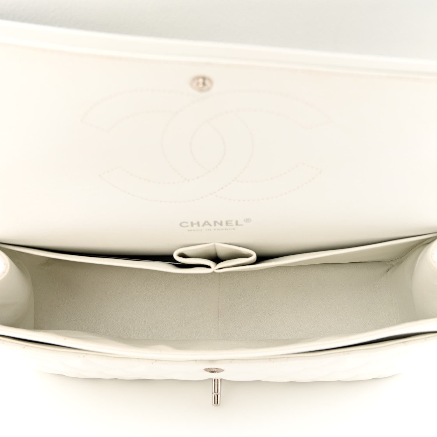 Chanel Caviar Quilted Jumbo Double Flap White 5 of 20