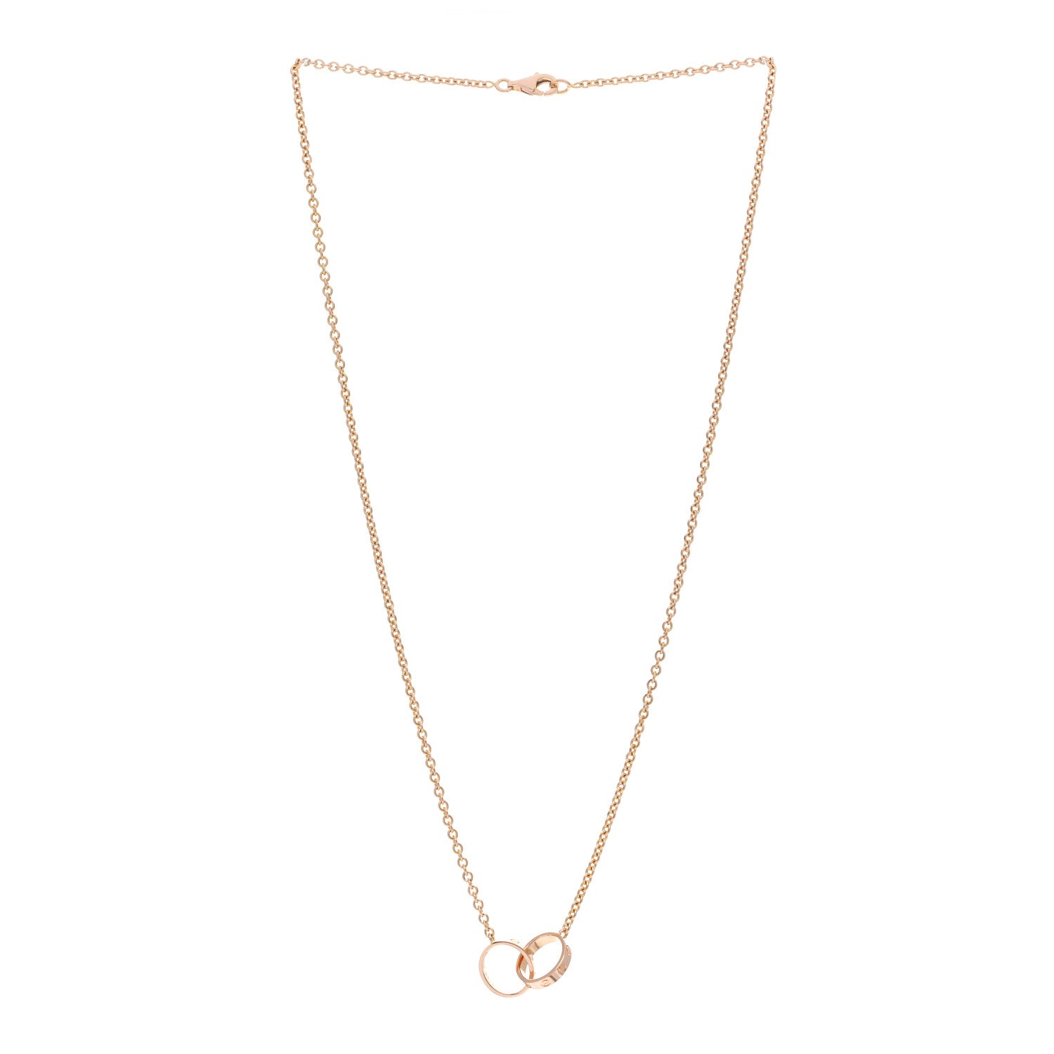 Cartier 18K Pink Gold Interlocking LOVE Necklace 3 of 4