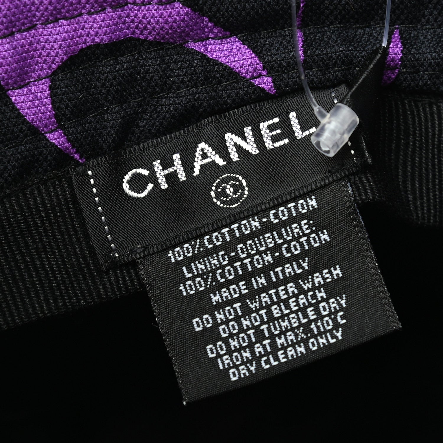 Chanel Canvas CC Cloche Hat M Purple Black 5 of 5