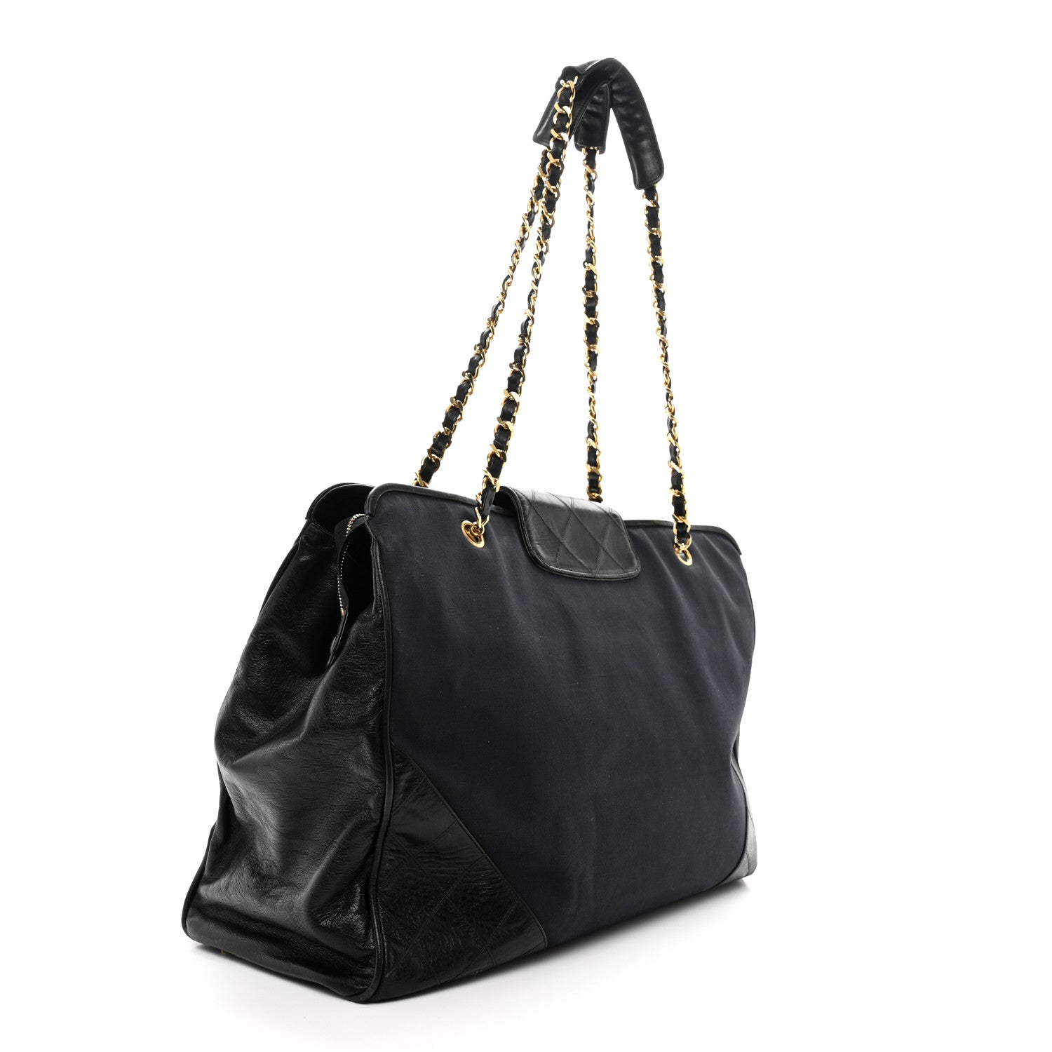 Chanel Canvas Calfskin XL Weekender Bag Black 3 of 11