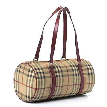 Burberry Haymarket Check Barrel Bag Brown 2 of 5