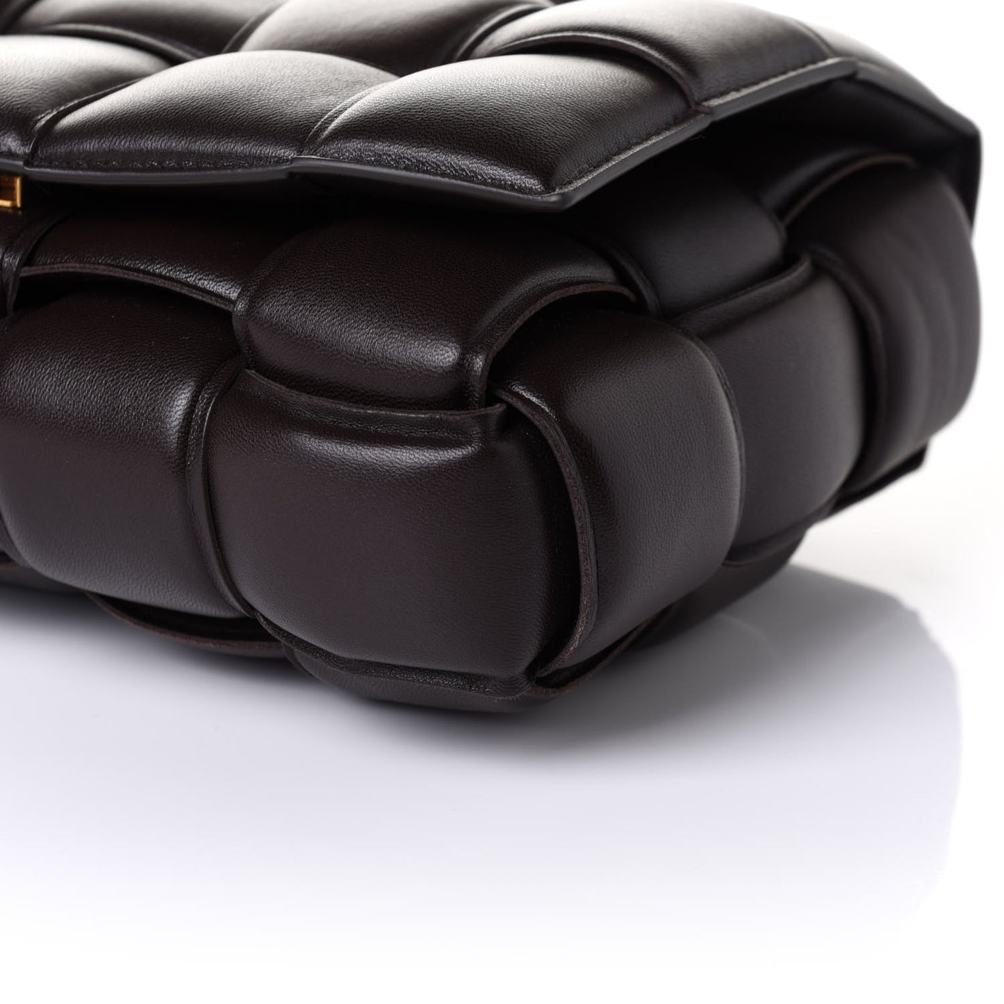 Nappa Maxi Intreccio Padded Cassette Crossbody Bag Fondente