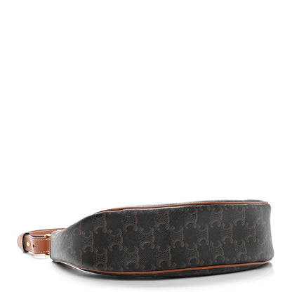 Celine Triomphe Canvas Calfskin Ava Shoulder Bag Tan 4 of 9