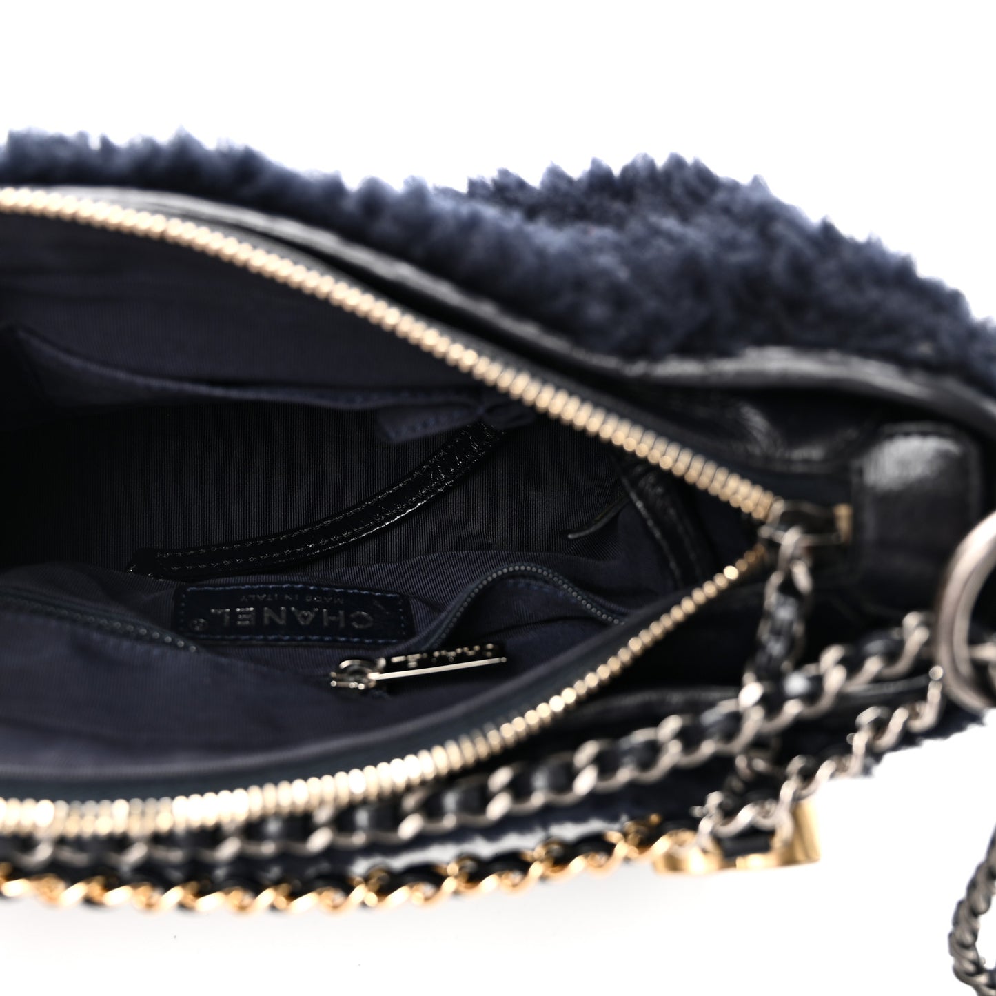 Shearling Small Gabrielle Hobo Navy