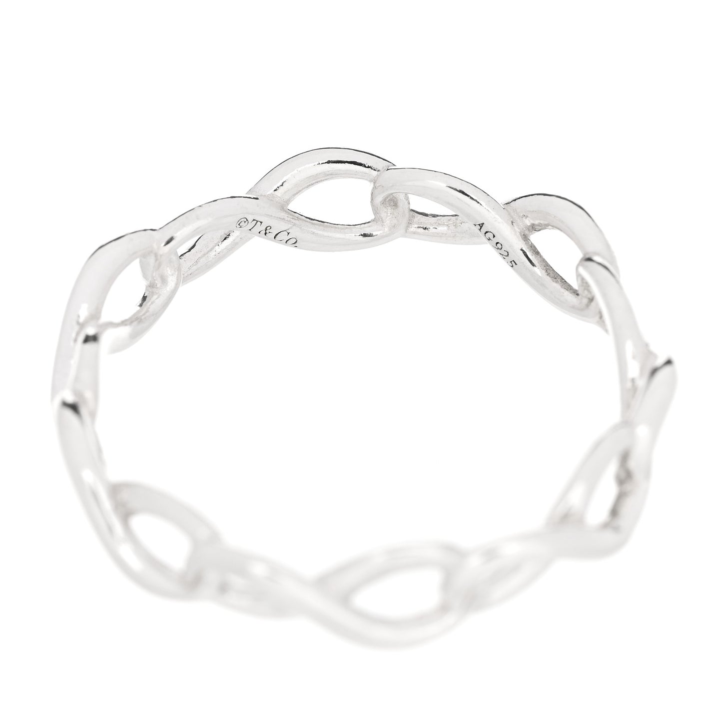 Sterling Silver Narrow Infinity Band Ring 55 7.25