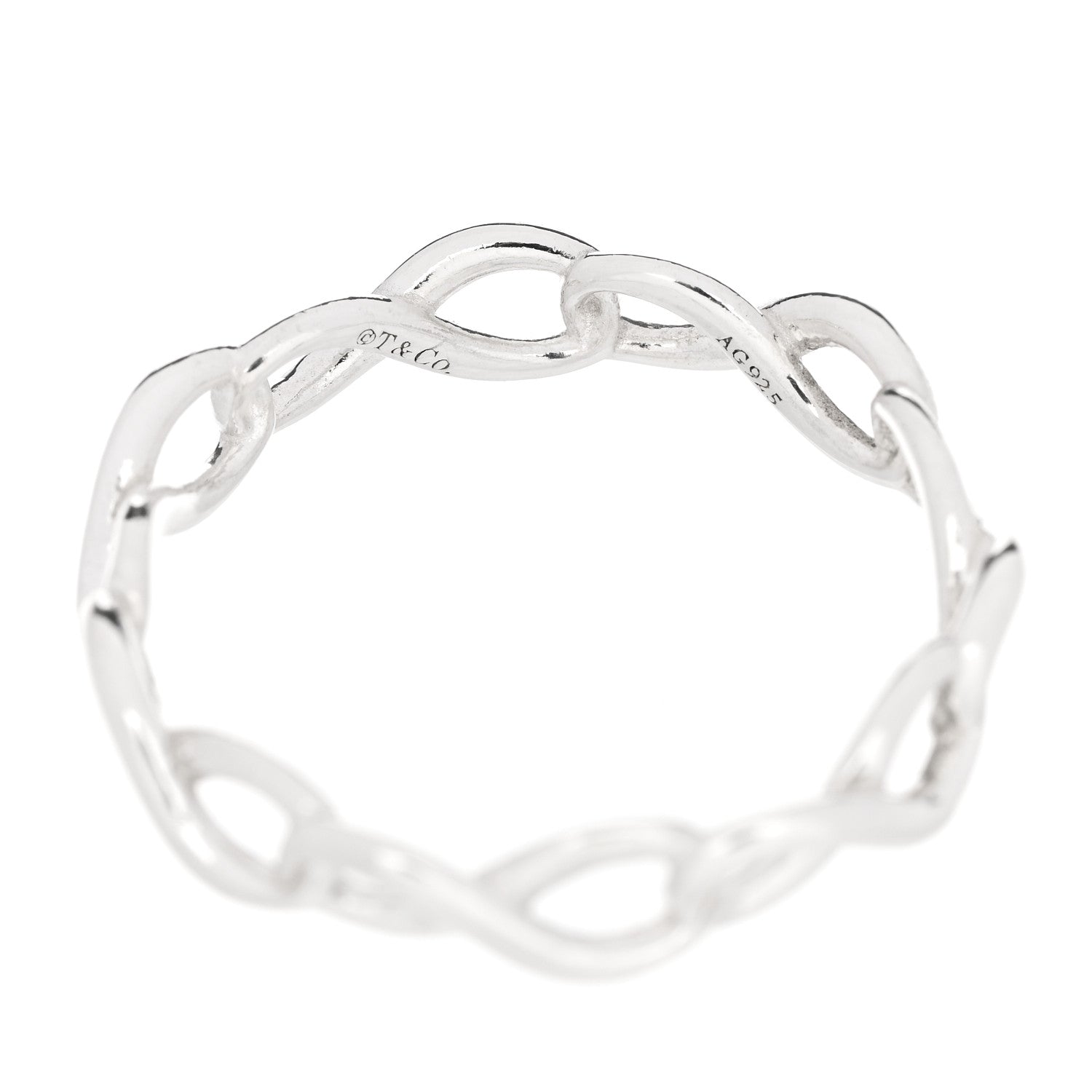 Tiffany Sterling Silver Narrow Infinity Band Ring 55 7.25 4 of 4
