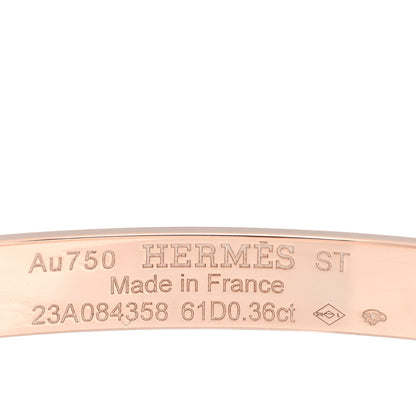 Hermes 18K Rose Gold Diamond PM Kelly Pave Bracelet ST 3 of 3