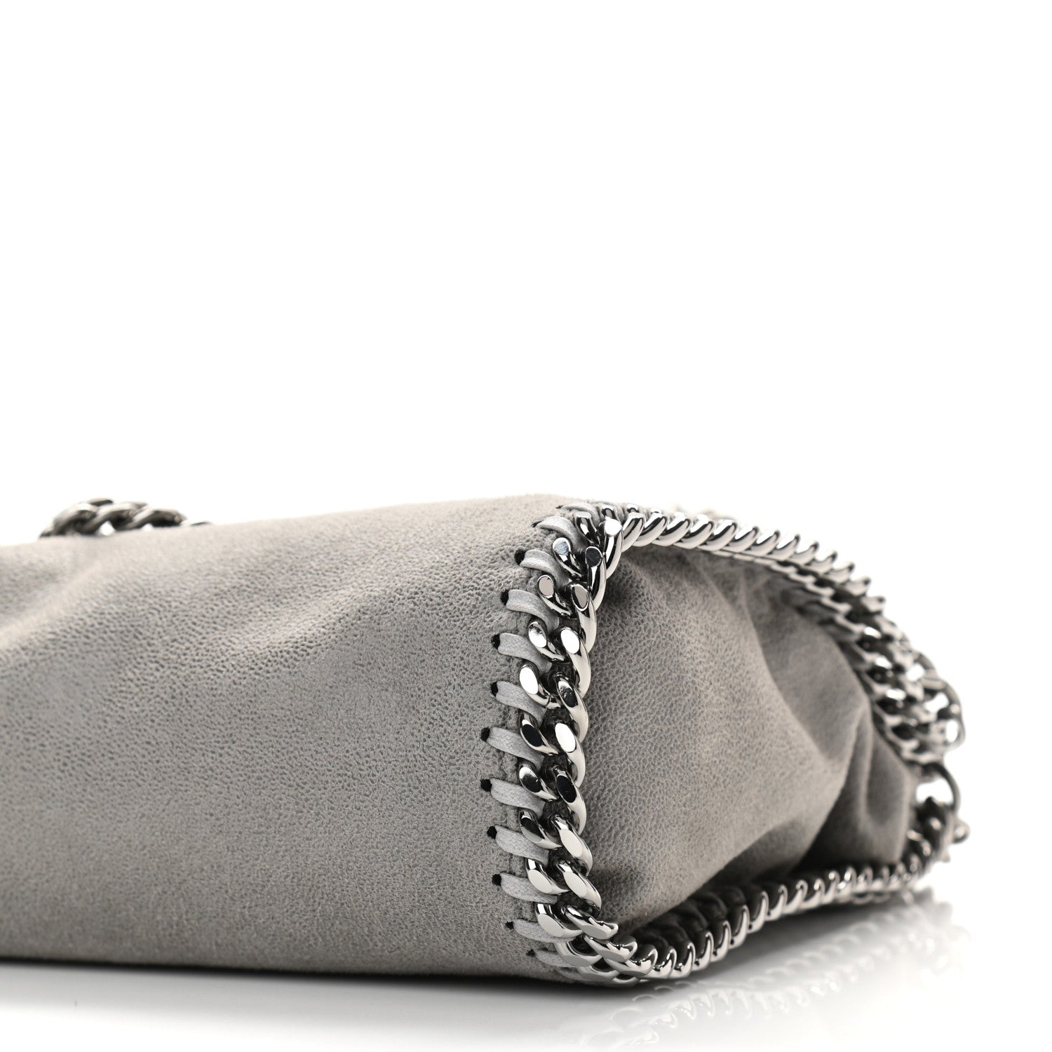 Stella McCartney Shaggy Deer Mini Falabella Fold Over Tote Light Grey 8 of 8