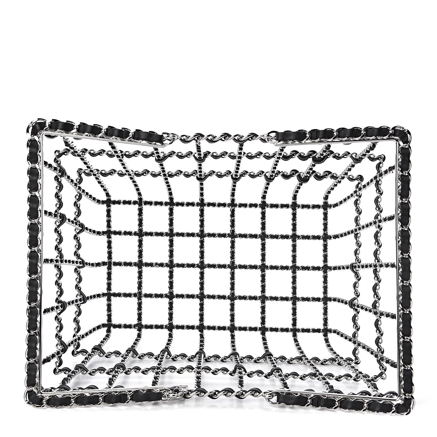 Brass Calfskin Grocery By Shopping Basket Silver