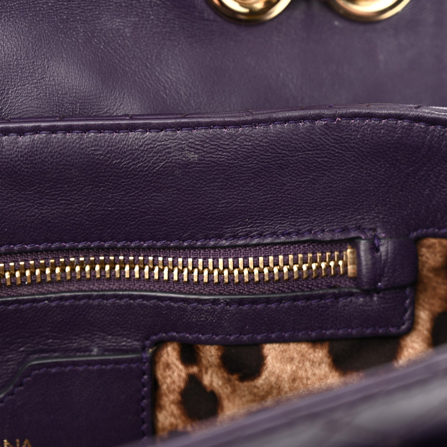 Dolce & Gabbana Lambskin Watersnake Embellished Lucia Shoulder Bag Purple 11 of 19