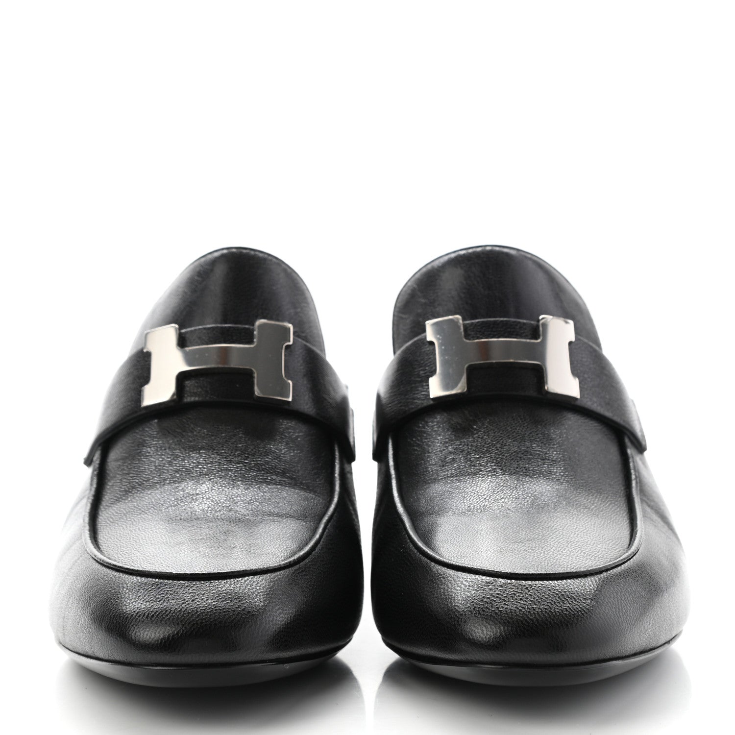 Hermes Goatskin Paradis Mules 35.5 Black 2 of 9