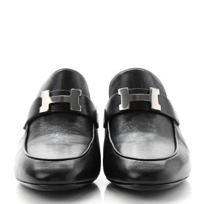 Hermes Goatskin Paradis Mules 35.5 Black 2 of 9