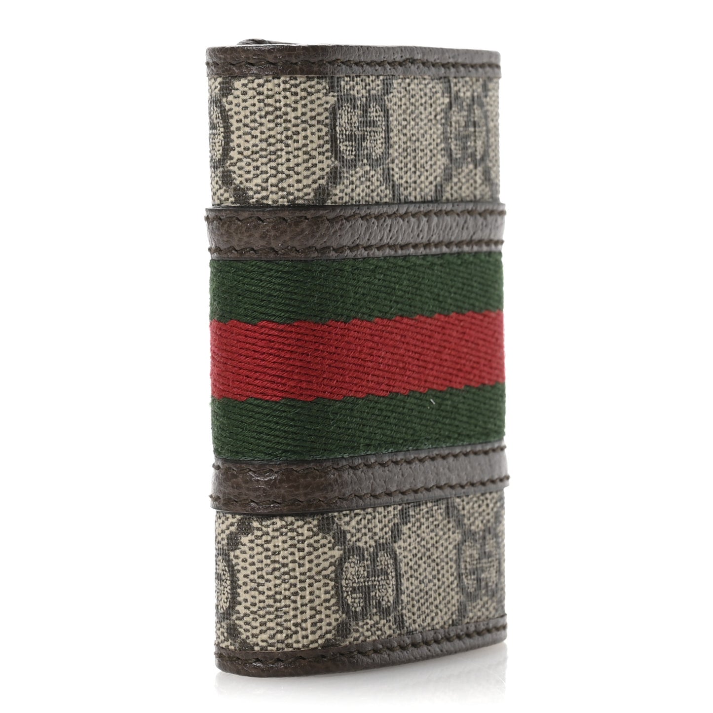 GG Supreme Monogram Web Ophidia 6 Key Holder Case Beige New Acero